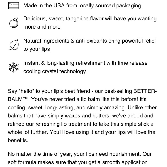 New Better balm tangerine moisturizing lip balm (4 included) - Picture 8 of 11